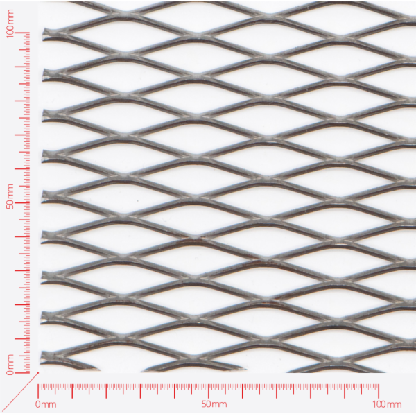 Expanded metal, Mesh diamond, length 42mm, width 12mm, strand width 2mm