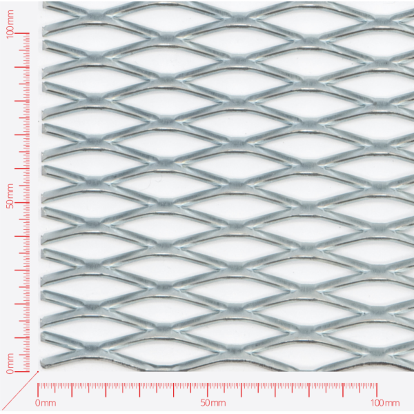 Expanded metal, Mesh diamond, length 42mm, width 12mm, strand width 3mm