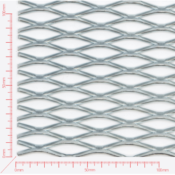 Expanded metal, Mesh diamond, length 42mm, width 12mm, strand width 3mm