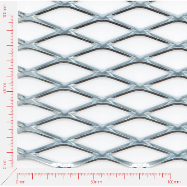 Expanded metal, Mesh diamond, length 50mm, width 18mm, strand width 3mm
