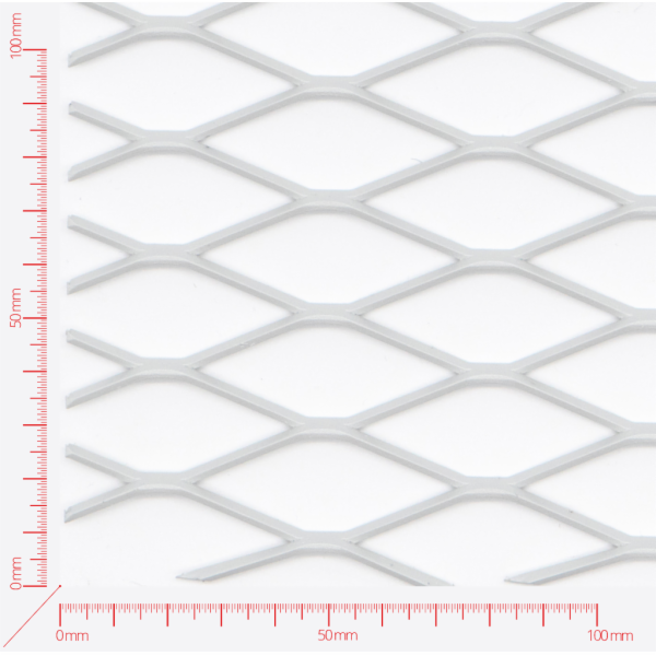 Expanded metal, Mesh diamond, length 62mm, width 21mm, strand width 2,5mm
