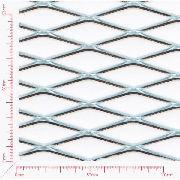 Expanded metal, Mesh diamond, length 62,5mm, width 20mm, strand width 3mm