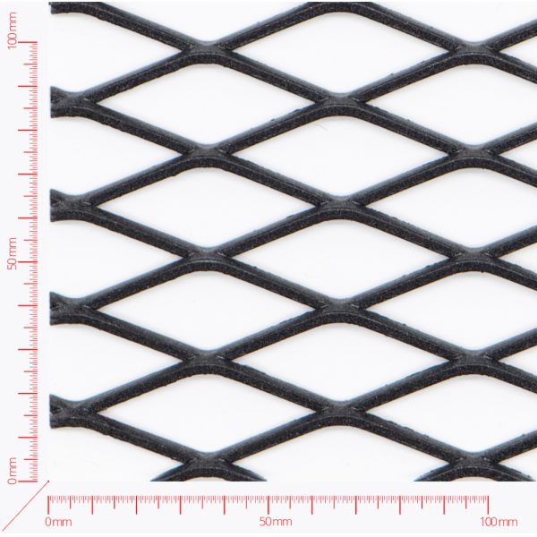 Expanded metal, Mesh diamond, length 62,5mm, width 25mm, strand width 3mm