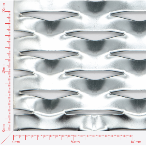 SPEED, Expanded metal, Mesh diamond, length 76mm, width 33mm, strand width 14mm