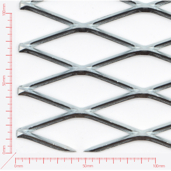 Expanded metal, Mesh diamond, length 90mm, width 31,5mm, strand width 4mm
