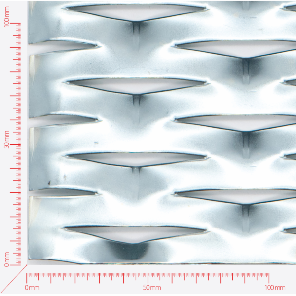 FLEXIBILITY, Expanded metal, Mesh diamond, length 90mm, width 32mm, strand width 13mm