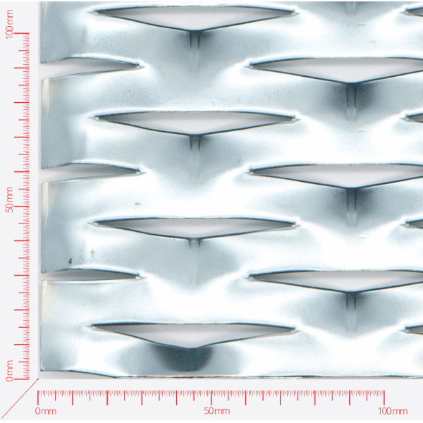 FLEXIBILITY, Expanded metal, Mesh diamond, length 90mm, width 32mm, strand width 13mm