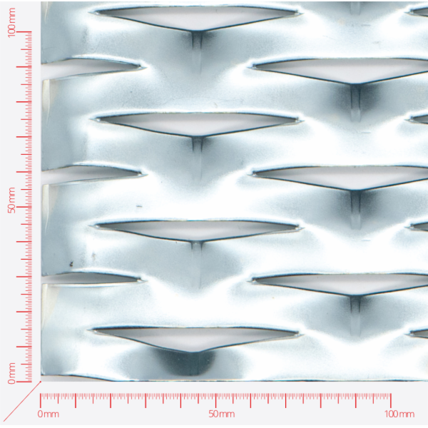 FLEXIBILITY, Expanded metal, Mesh diamond, length 90mm, width 32mm, strand width 13mm