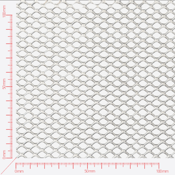 Expanded metal, Mesh square flattened, length 10mm, width 7,5mm, strand width 1,3mm