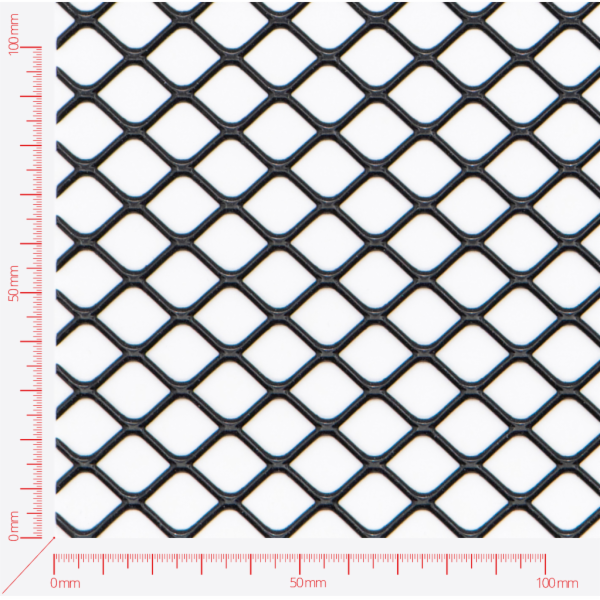 Expanded metal, Mesh square flattened, length 20mm, width 15mm, strand width 1,7mm