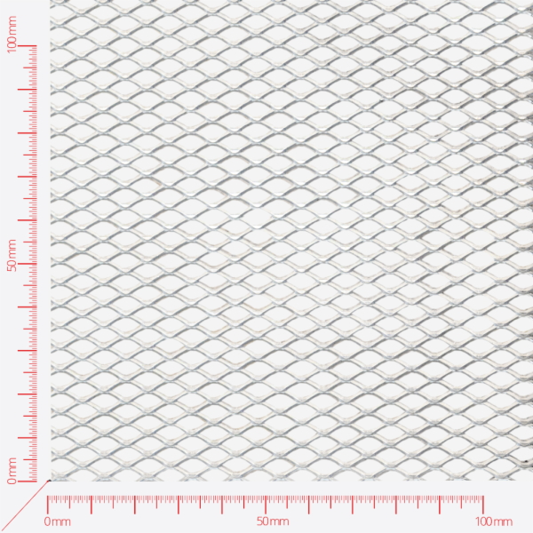 Expanded metal, Mesh diamond, length 10,3mm, width 5,3mm, strand width 1mm