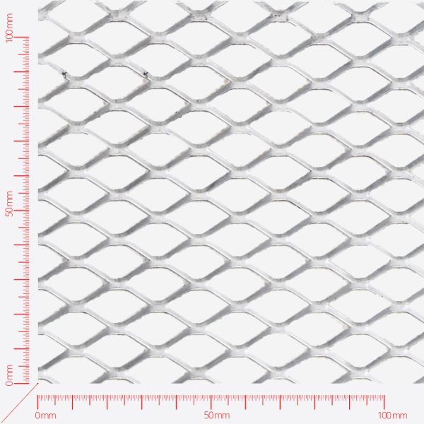 Expanded metal, Mesh diamond, length 22mm, width 12mm, strand width 2mm