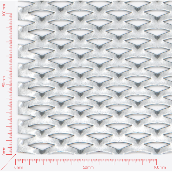 Expanded metal, Mesh diamond, length 28mm, width 14mm, strand width 5mm