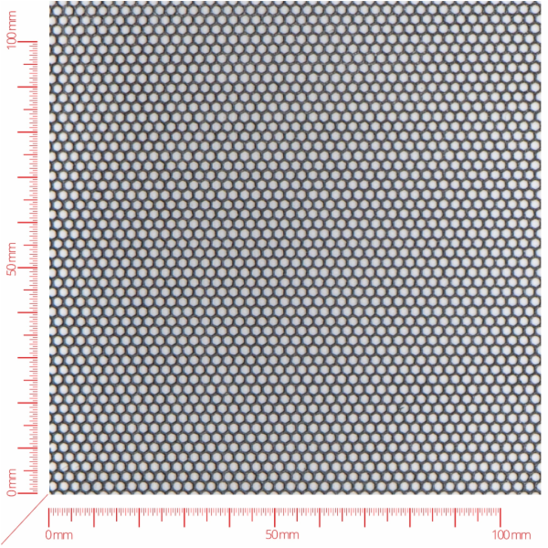 Perforated sheet, perforation hexagonal staggered, hole 2mm, pitch 2,5mm