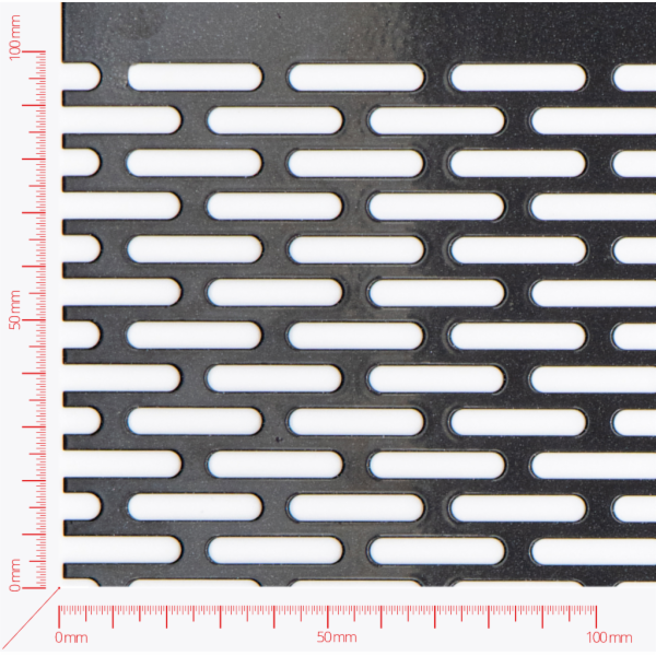 Perforated sheet, perforation longitudinal 5x25mm, pitch 16/8 x 30mm