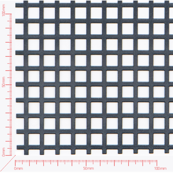 Perforated sheet, perforation square straight, hole 6mm, pitch 9mm