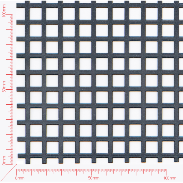 Perforated sheet, perforation square straight, hole 8mm, pitch 11mm