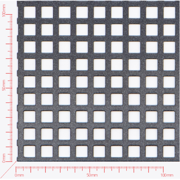 Perforated sheet, perforation square straight, hole 8x8mm, pitch 12mm