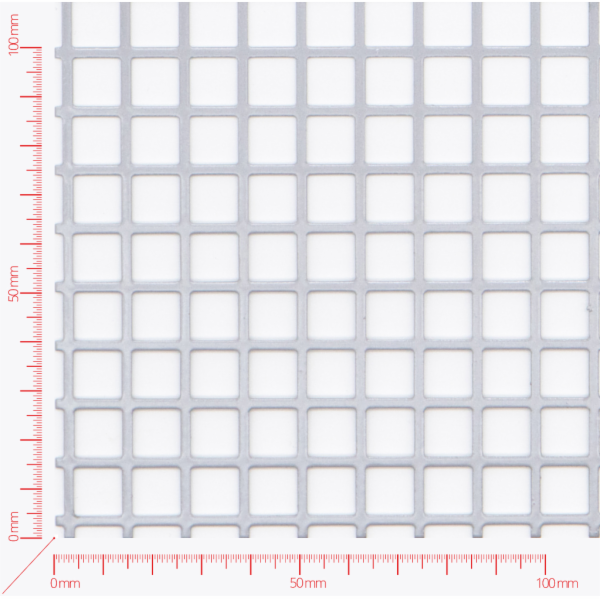 Perforated sheet, perforation square straight, hole 10mm, pitch 12mm