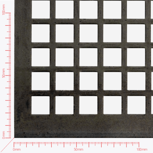 Perforated sheet, perforation square straight, hole 15mm, pitch 20mm