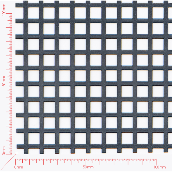 Perforated sheet, perforation square straight, hole 8mm, pitch 11mm