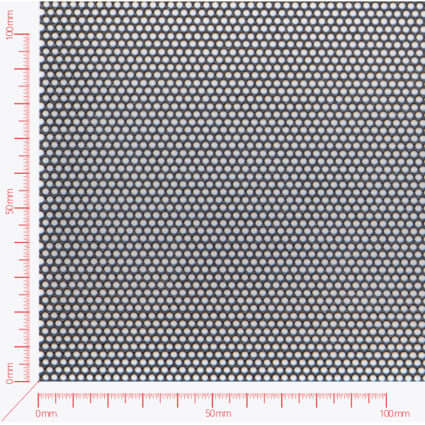 Perforated sheet, perforation round staggered, hole 2mm, pitch 2,5mm