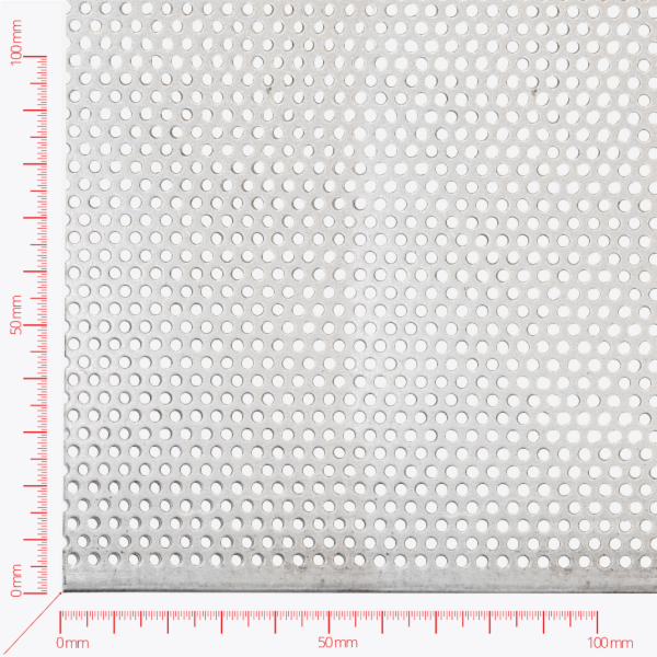 Perforated sheet, perforation round staggered, hole 2,5mm, pitch 4mm