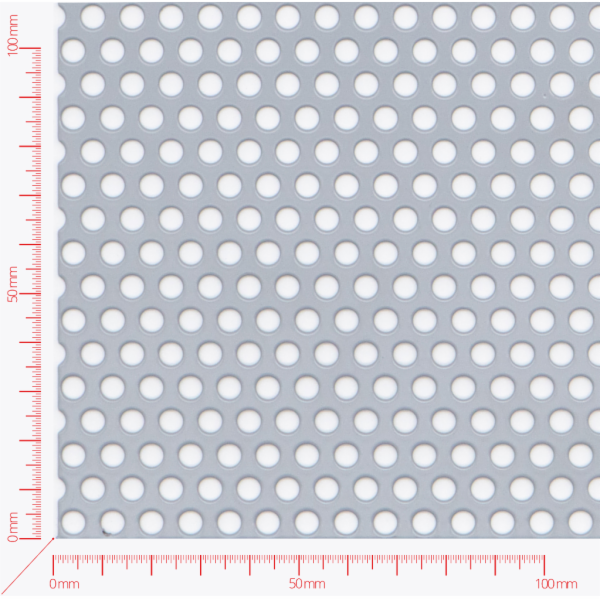 Perforated sheet, perforation round staggered, hole 5mm, pitch 8mm
