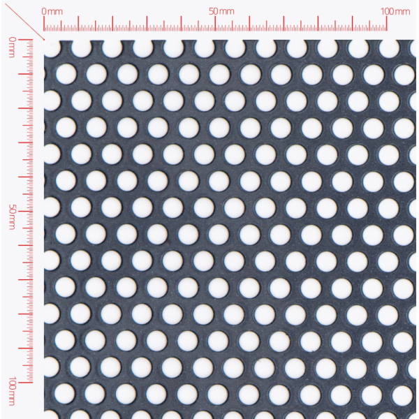 Perforated sheet, perforation round staggered, hole 6mm, pitch 9mm