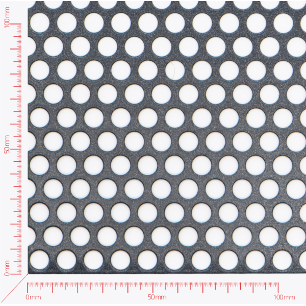 Perforated sheet, perforation round staggered, hole 8mm, pitch 11mm