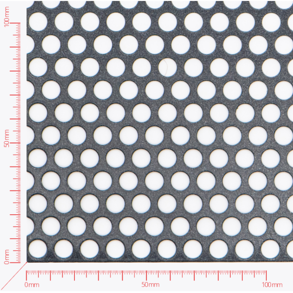 Perforated sheet, perforation round staggered, hole 8mm, pitch 11mm