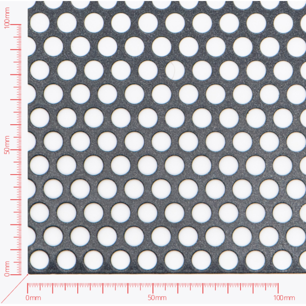 Perforated sheet, perforation round staggered, hole 8mm, pitch 11mm