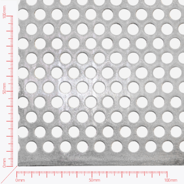 Perforated sheet, perforation round staggered, hole 8mm, pitch 12mm