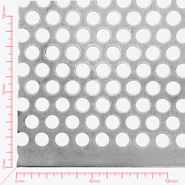 Perforated sheet, perforation round staggered, hole 10mm, pitch 14mm