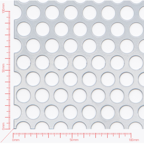 Perforated sheet, perforation round staggered, hole 12mm, pitch 16mm