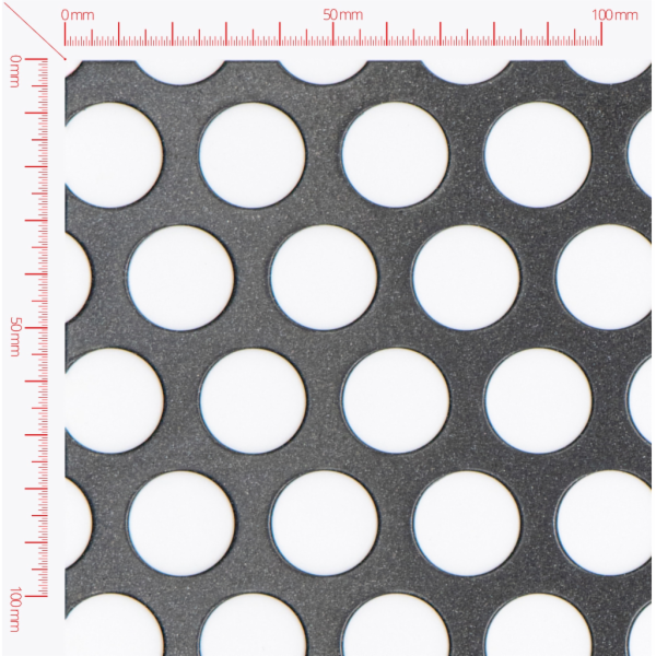Perforated sheet, perforation round staggered, hole 20mm, pitch 27mm