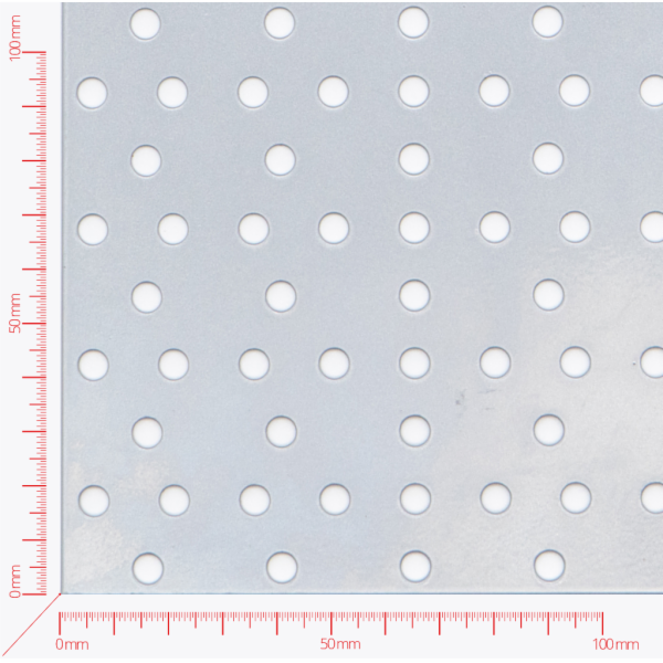 Perforated sheet, perforation europerforation, hole 5,5mm, pitch 25mm