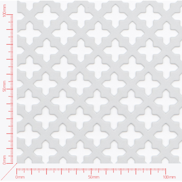 Perforated sheet, perforation design, The cross 12x12mm, pitch 23mm