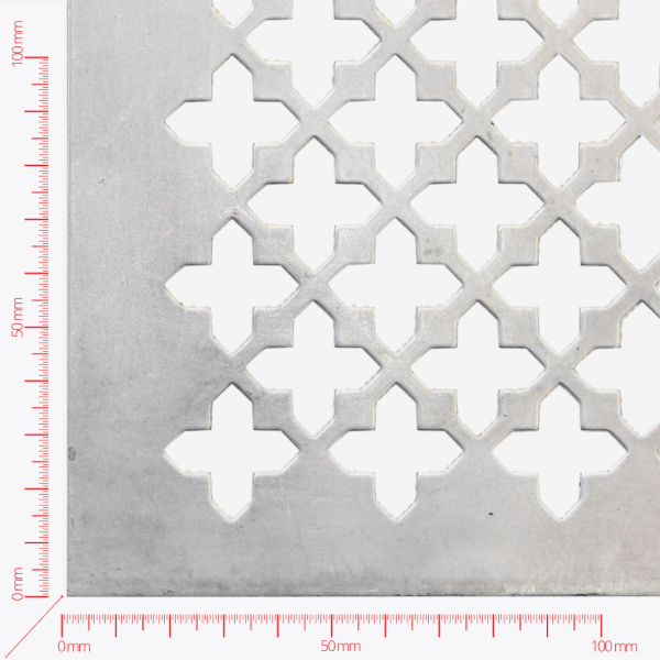 Perforated sheet, perforation design, The cross 19x19 mm, pitch 32 mm