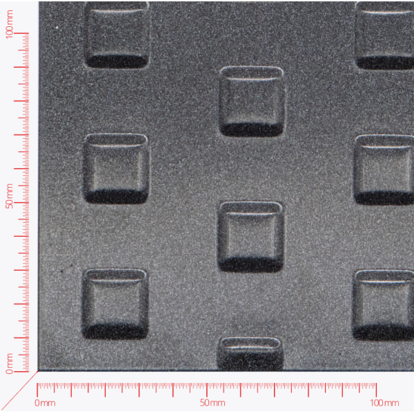 Expanded sheet, square embossment, 20x20mm, pitch 40mm
