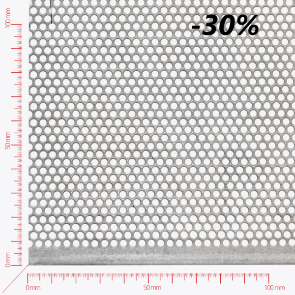 Perforated sheet, perforation round staggered, hole 3mm, pitch 4mm