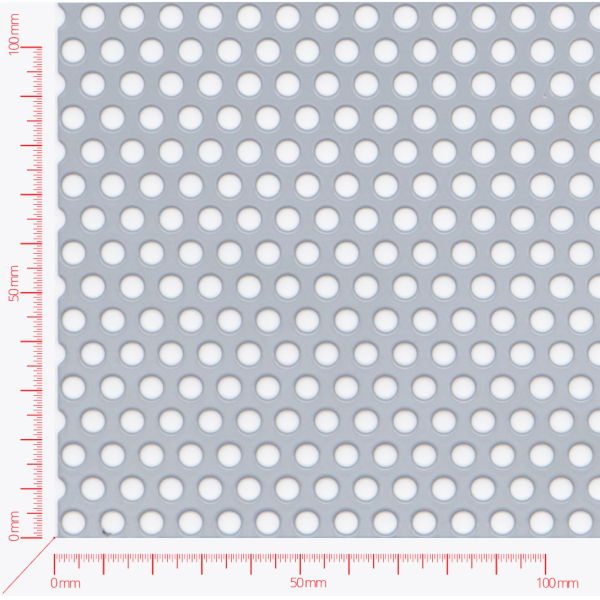 Perforated sheet, perforation round staggered, hole 5mm, pitch 8mm