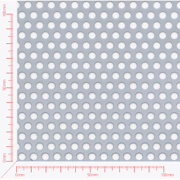 Perforated sheet, perforation round staggered, hole 5mm, pitch 8mm
