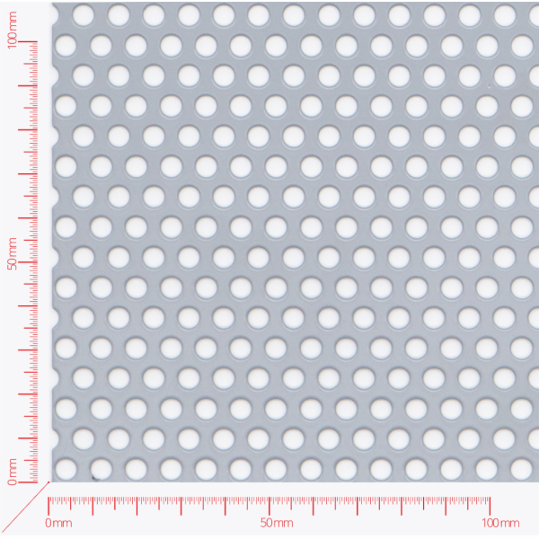 Perforated sheet, perforation round staggered, hole 5mm, pitch 8mm