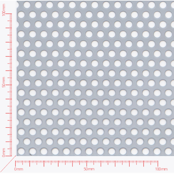 Perforated sheet, perforation round staggered, hole 5mm, pitch 8mm