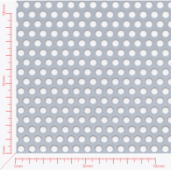 Perforated sheet, perforation round staggered, hole 5mm, pitch 8mm