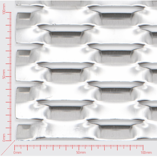 FLOW Expanded metal, Mesh hexagonal, length 80mm, width 30mm, strand width 13mm
