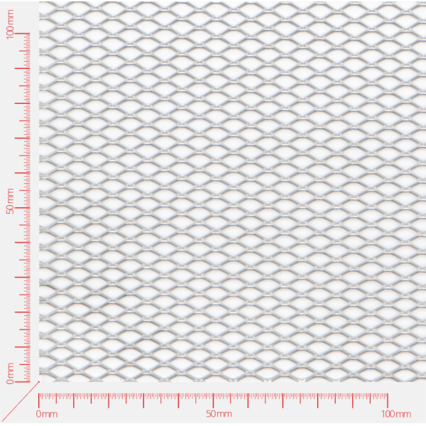 Expanded metal, Mesh diamond, length 10mm, width 5mm, strand width 1mm