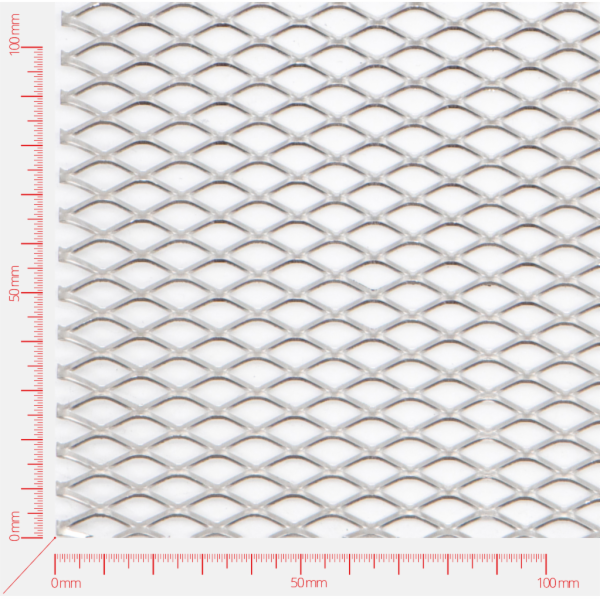 Expanded metal, Mesh diamond, length 16mm, width 8mm, strand width 1,5mm