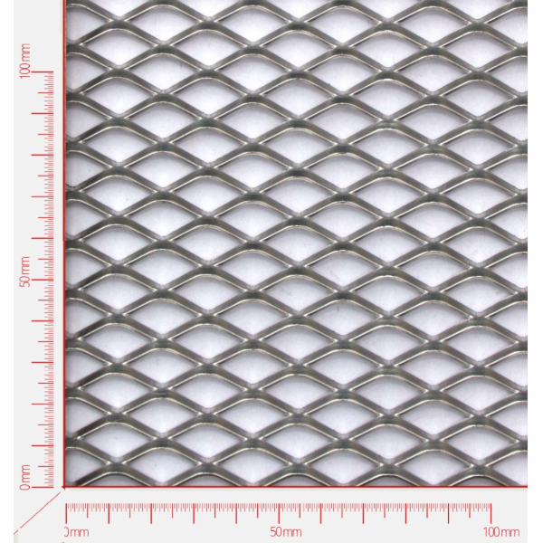 Expanded metal, Mesh diamond, length 22mm, width 12mm, strand width 2mm